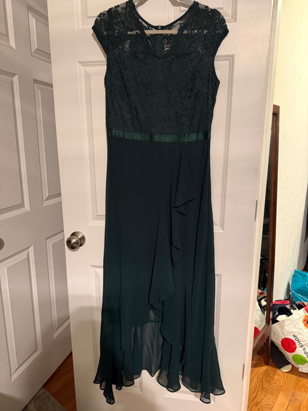 Lace Bodice Emerald Green Maxi Dress